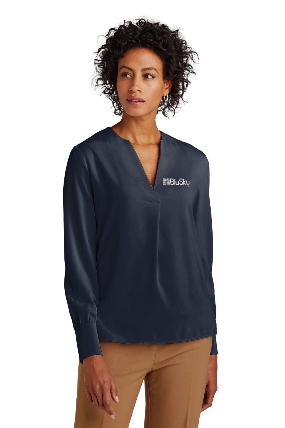 Brooks Brothers® Brooks Brothers® Women's Open-Neck Satin Blouse BL1232