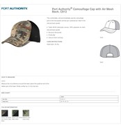 Port Authority Camouflage Cap with Air Mesh Back BL1045 View 2