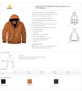 Carhartt® Tall Washed Duck Active Jac BL1290 View 2