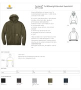 Carhartt® Tall Midweight Hooded Sweatshirt BL1297 View 2