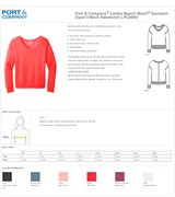Port & Company® Ladies Beach Wash® Garment-Dyed V-Neck Sweatshirt BL1306 View 2