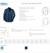 Port & Company - Long Sleeve Value Denim Shirt BL1324 View 2
