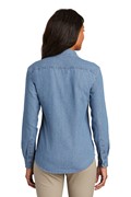 Port & Company® - Ladies Long Sleeve Value Denim Shirt BL1288 View 3