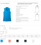 Port Authority Women's Dry Zone® UV Micro-Mesh Sleeveless Polo BL1335 View 3
