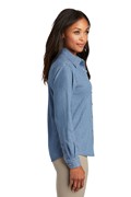 Port & Company® - Ladies Long Sleeve Value Denim Shirt BL1288 View 4